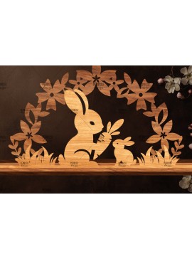 Σετ των 2 Intra απο ξύλο plywood 3mm-4mm πάχος - Πασχαλινή βάση κοπής με λέιζερ  Δίασταση 15x15 cm INTRAFABR-117423023