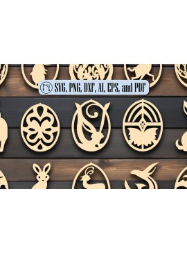 Σετ των 3 Intra απο ξύλο plywood 3mm-4mm πάχος - Πασχαλινό Laser Cut  Bundle Δίασταση 4x4 cm INTRAFABR-89366105