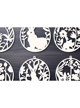 Σετ των 3 Intra απο ξύλο plywood 3mm-4mm πάχος - Πασχαλινό Laser Cut  Bundle Δίασταση 4x4 cm INTRAFABR-89366897