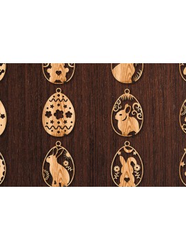 Σετ των 2 Intra απο ξύλο plywood 3mm-4mm πάχος - Πασχαλινό Laser Cut  Bundle Δίασταση 15x15 cm INTRAFABR-60536273