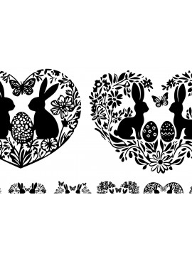 Σετ των 3 Intra απο ξύλο plywood 3mm-4mm πάχος - Συλλογή διάνυσμα πασχαλινής περικοπής με λέιζερ Δίασταση 3x3 cm INTRAFABR-117788448