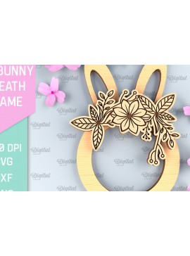 Σετ των 2 Intra απο ξύλο plywood 3mm-4mm πάχος - Πασχαλινό στεφάνι LaserCut. Πασχαλινό λαγουδάκι  Δίασταση 15x15 cm INTRAFABR-91956786