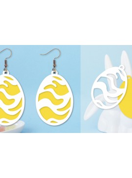 Σετ των 3 Intra απο ξύλο plywood 3mm-4mm πάχος - Πασχαλινά σκουλαρίκια  I Πασχαλινό αυγό Δίασταση 3x3 cm INTRAFABR-91500118