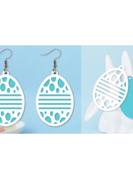 Σετ των 3 Intra απο ξύλο plywood 3mm-4mm πάχος - Πασχαλινά σκουλαρίκια  I Πασχαλινό αυγό Δίασταση 3x3 cm INTRAFABR-91500090