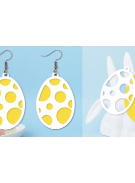 Σετ των 3 Intra απο ξύλο plywood 3mm-4mm πάχος - Πασχαλινά σκουλαρίκια  I Πασχαλινό αυγό Δίασταση 3x3 cm INTRAFABR-91499669