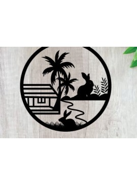 Intra απο ξύλο plywood 3mm-4mm πάχος - Πασχαλινή Μεταλλική Τέχνη Τοίχου  Κοπής με Λέιζερ Δίασταση 40x50 cm INTRAFABR-91918447