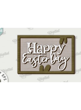 Σετ των 2 Intra απο ξύλο plywood 3mm-4mm πάχος - Πασχαλινή Μίνι πινακίδα . Πασχαλινή διακόσμηση Δίασταση 15x15 cm INTRAFABR-115757703