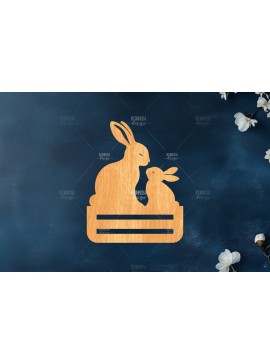 Σετ των 2 Intra απο ξύλο plywood 3mm-4mm πάχος - Πασχαλινό κλιπ χρημάτων Laser Cut  Δίασταση 15x15 cm INTRAFABR-117800001