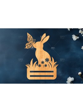 Σετ των 2 Intra απο ξύλο plywood 3mm-4mm πάχος - Πασχαλινό κλιπ χρημάτων Laser Cut  Δίασταση 15x15 cm INTRAFABR-117800347