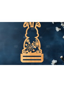 Σετ των 2 Intra απο ξύλο plywood 3mm-4mm πάχος - Πασχαλινό κλιπ χρημάτων Laser Cut  Δίασταση 15x15 cm INTRAFABR-117800403