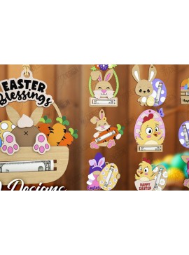 Σετ των 2 Intra απο ξύλο plywood 3mm-4mm πάχος - Πασχαλινό Πακέτο με Χρήματα | Κάρτα Χρημάτων Δίασταση 15x15 cm INTRAFABR-115496648