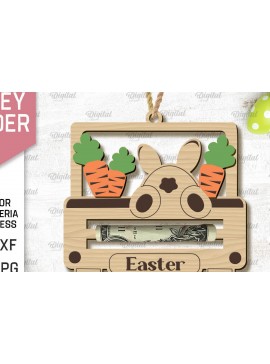 Σετ των 2 Intra απο ξύλο plywood 3mm-4mm πάχος - Πασχαλινή θήκη χρημάτων με λέιζερ Δίασταση 15x15 cm INTRAFABR-90803050