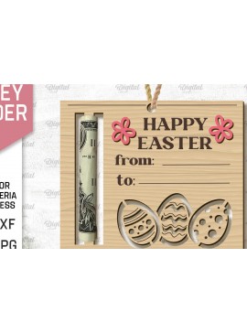 Σετ των 2 Intra απο ξύλο plywood 3mm-4mm πάχος - Πασχαλινή θήκη χρημάτων με λέιζερ Δίασταση 15x15 cm INTRAFABR-90802415