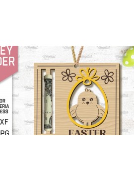 Σετ των 2 Intra απο ξύλο plywood 3mm-4mm πάχος - Πασχαλινή θήκη χρημάτων με λέιζερ Δίασταση 15x15 cm INTRAFABR-90802647