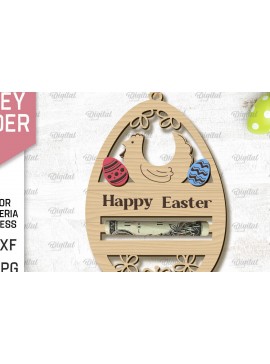 Σετ των 2 Intra απο ξύλο plywood 3mm-4mm πάχος - Πασχαλινή θήκη χρημάτων με λέιζερ Δίασταση 15x15 cm INTRAFABR-90802810