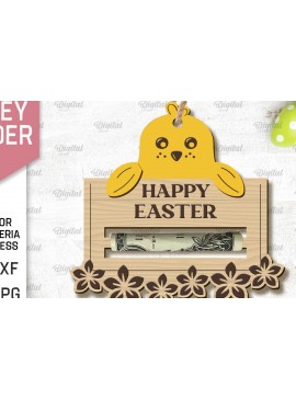 Σετ των 2 Intra απο ξύλο plywood 3mm-4mm πάχος - Πασχαλινή θήκη χρημάτων με λέιζερ Δίασταση 15x15 cm INTRAFABR-90802852