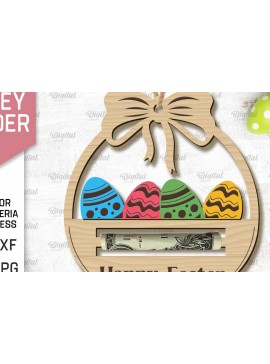 Σετ των 2 Intra απο ξύλο plywood 3mm-4mm πάχος - Πασχαλινή θήκη χρημάτων με λέιζερ Δίασταση 15x15 cm INTRAFABR-90802972