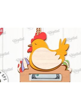 Σετ των 2 Intra απο ξύλο plywood 3mm-4mm πάχος - Πασχαλινή θήκη χρημάτων Σχέδιο κοπής με λέιζερ Δίασταση 15x15 cm INTRAFABR-118030166