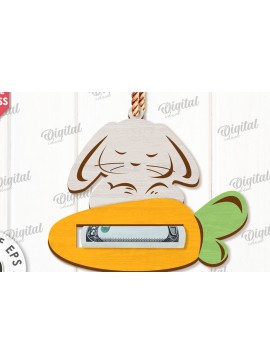 Σετ των 2 Intra απο ξύλο plywood 3mm-4mm πάχος - Πασχαλινή θήκη χρημάτων Σχέδιο κοπής με λέιζερ Δίασταση 15x15 cm INTRAFABR-118030212