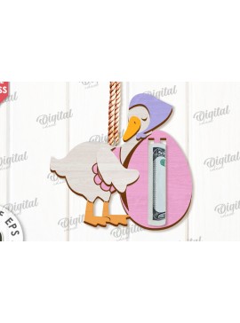 Σετ των 2 Intra απο ξύλο plywood 3mm-4mm πάχος - Πασχαλινή θήκη χρημάτων Σχέδιο κοπής με λέιζερ Δίασταση 15x15 cm INTRAFABR-118030468