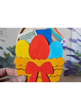 Σετ των 2 Intra απο ξύλο plywood 3mm-4mm πάχος - Πασχαλινή θήκη χρημάτων , Καλάθι Αυγό Δίασταση 15x15 cm INTRAFABR-116833765