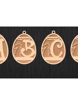 Σετ των 2 Intra απο ξύλο plywood 3mm-4mm πάχος - Πασχαλινό όνομα Ετικέτες  Laser Cut Δίασταση 30x20 cm INTRAFABR-116016180