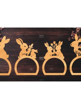 Σετ των 2 Intra απο ξύλο plywood 3mm-4mm πάχος - Πασχαλινοθήκες χαρτοπετσέτας  κοπής με λέιζερ Δίασταση 15x15 cm INTRAFABR-117422719