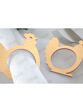 Σετ των 2 Intra απο ξύλο plywood 3mm-4mm πάχος - Πασχαλινά δαχτυλίδια χαρτοπετσέτας | Εορταστικό δείπνο Δίασταση 15x15 cm INTRAFABR-115437590