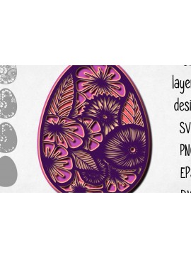 Σετ των 3 Intra απο ξύλο plywood 3mm-4mm πάχος - Πασχαλινό στολίδι - 3D Layered Δίασταση 6x6 cm INTRAFABR-9011660