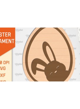 Σετ των 3 Intra απο ξύλο plywood 3mm-4mm πάχος - Πασχαλινό στολίδι Laser cut. Λαγουδάκι του Πάσχα Δίασταση 6x6 cm INTRAFABR-89690101