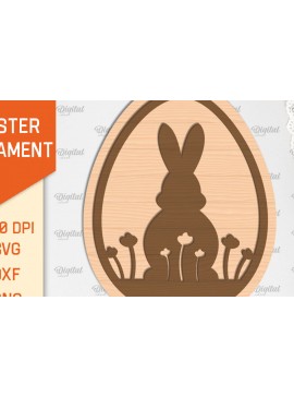 Σετ των 3 Intra απο ξύλο plywood 3mm-4mm πάχος - Πασχαλινό στολίδι Laser cut. Λαγουδάκι του Πάσχα Δίασταση 6x6 cm INTRAFABR-89690461