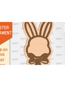 Σετ των 3 Intra απο ξύλο plywood 3mm-4mm πάχος - Πασχαλινό στολίδι Laser cut. Λαγουδάκι του Πάσχα Δίασταση 6x6 cm INTRAFABR-89689939