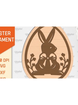 Σετ των 3 Intra απο ξύλο plywood 3mm-4mm πάχος - Πασχαλινό στολίδι Laser cut. Λαγουδάκι του Πάσχα Δίασταση 6x6 cm INTRAFABR-89690004