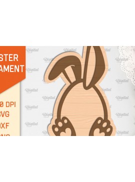 Σετ των 3 Intra απο ξύλο plywood 3mm-4mm πάχος - Πασχαλινό στολίδι Laser cut. Λαγουδάκι του Πάσχα Δίασταση 6x6 cm INTRAFABR-89690031