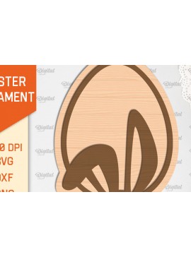 Σετ των 3 Intra απο ξύλο plywood 3mm-4mm πάχος - Πασχαλινό στολίδι Laser cut. Λαγουδάκι του Πάσχα Δίασταση 6x6 cm INTRAFABR-89690064