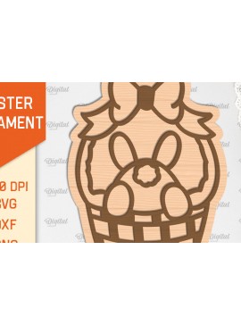 Σετ των 3 Intra απο ξύλο plywood 3mm-4mm πάχος - Πασχαλινό στολίδι Laser cut. Λαγουδάκι του Πάσχα Δίασταση 6x6 cm INTRAFABR-89688990