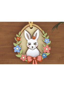 Σετ των 3 Intra απο ξύλο plywood 3mm-4mm πάχος - Πασχαλινά Στολίδια | Πασχαλινή κρεμαστή διακόσμηση Δίασταση 6x6 cm INTRAFABR-117198054