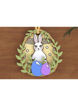 Σετ των 3 Intra απο ξύλο plywood 3mm-4mm πάχος - Πασχαλινά Στολίδια | Πασχαλινή κρεμαστή διακόσμηση Δίασταση 6x6 cm INTRAFABR-117198081