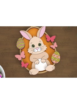 Σετ των 3 Intra απο ξύλο plywood 3mm-4mm πάχος - Πασχαλινά Στολίδια | Πασχαλινή κρεμαστή διακόσμηση Δίασταση 6x6 cm INTRAFABR-115769567