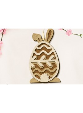 Σετ των 3 Intra απο ξύλο plywood 3mm-4mm πάχος - Πασχαλινά στολίδια αυγό, κομμένο σε στρώσεις  Δίασταση 4x5 cm INTRAFABR-89751233