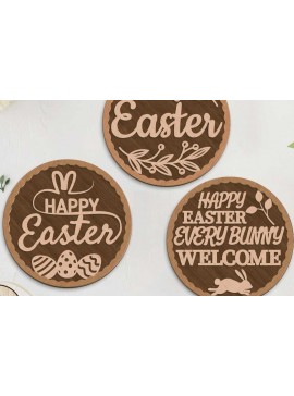 Σετ των 3 Intra απο ξύλο plywood 3mm-4mm πάχος - Σετ Πασχαλινά Πάνελ, Διακοσμητικό  σε στρώσεις Δίασταση 5x5 cm INTRAFABR-90160489