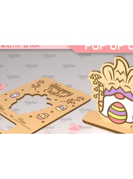 Σετ των 2 Intra απο ξύλο plywood 3mm-4mm πάχος - Πασχαλινή αναδυόμενη κάρτα κοπής με λέιζερ Δίασταση 15x15 cm INTRAFABR-90349151