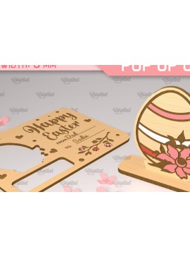 Σετ των 2 Intra απο ξύλο plywood 3mm-4mm πάχος - Πασχαλινή αναδυόμενη κάρτα κοπής με λέιζερ. Αυγό  Δίασταση 15x15 cm INTRAFABR-90349481