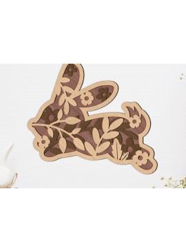 Σετ των 3 Intra απο ξύλο plywood 3mm-4mm πάχος - Πασχαλινό κουνέλι πολυεπίπεδη διακόσμηση σπιτιού Δίασταση 5x5 cm INTRAFABR-88842139