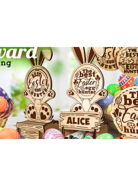 Σετ των 2 Intra απο ξύλο plywood 3mm-4mm πάχος - Επιβράβευση Πάσχα  Δίασταση 15x15 cm INTRAFABR-71477044