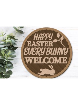 Σετ των 3 Intra απο ξύλο plywood 3mm-4mm πάχος - Πάσχα στρογγυλό πάνελ, πρότυπο χειροτεχνίας Δίασταση 5x5 cm INTRAFABR-90276684