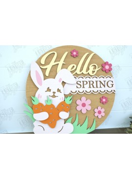 Σετ των 2 Intra απο ξύλο plywood 3mm-4mm πάχος - Πασχαλινή Στρογγυλή Πινακίδα | Καλό Πάσχα | CNC Δίασταση 15x15 cm INTRAFABR-116595725