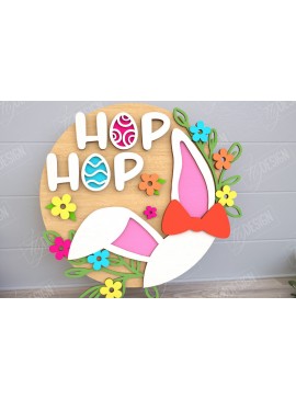 Σετ των 2 Intra απο ξύλο plywood 3mm-4mm πάχος - Πασχαλινή Στρογγυλή Πινακίδα | Διακόσμηση σπιτιού |  CNC Δίασταση 15x15 cm INTRAFABR-117793373