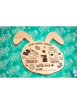 Σετ των 2 Intra απο ξύλο plywood 3mm-4mm πάχος - Πασχαλινός δίσκος | Αγαπητέ λαγουδάκι του Πάσχα Δίασταση 15x15 cm INTRAFABR-91582700