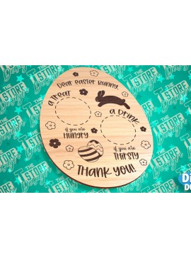 Σετ των 2 Intra απο ξύλο plywood 3mm-4mm πάχος - Πασχαλινός δίσκος | Αγαπητέ λαγουδάκι του Πάσχα Δίασταση 15x15 cm INTRAFABR-91582721